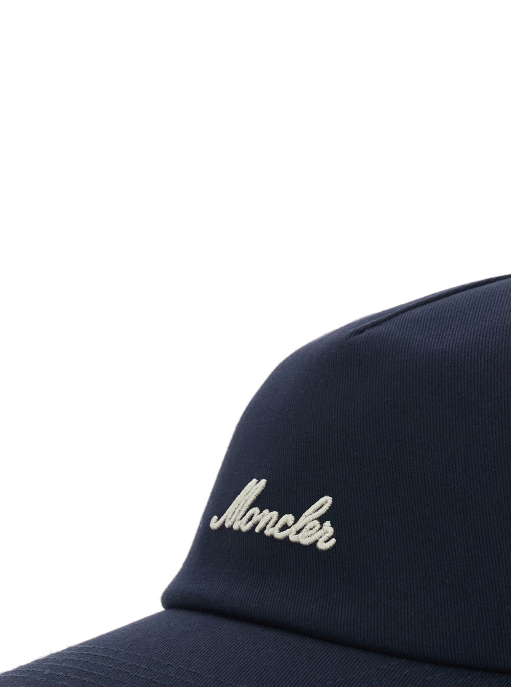 Moncler Men Blue Cotton Baseball Cap With Front Lettering Logo For Men