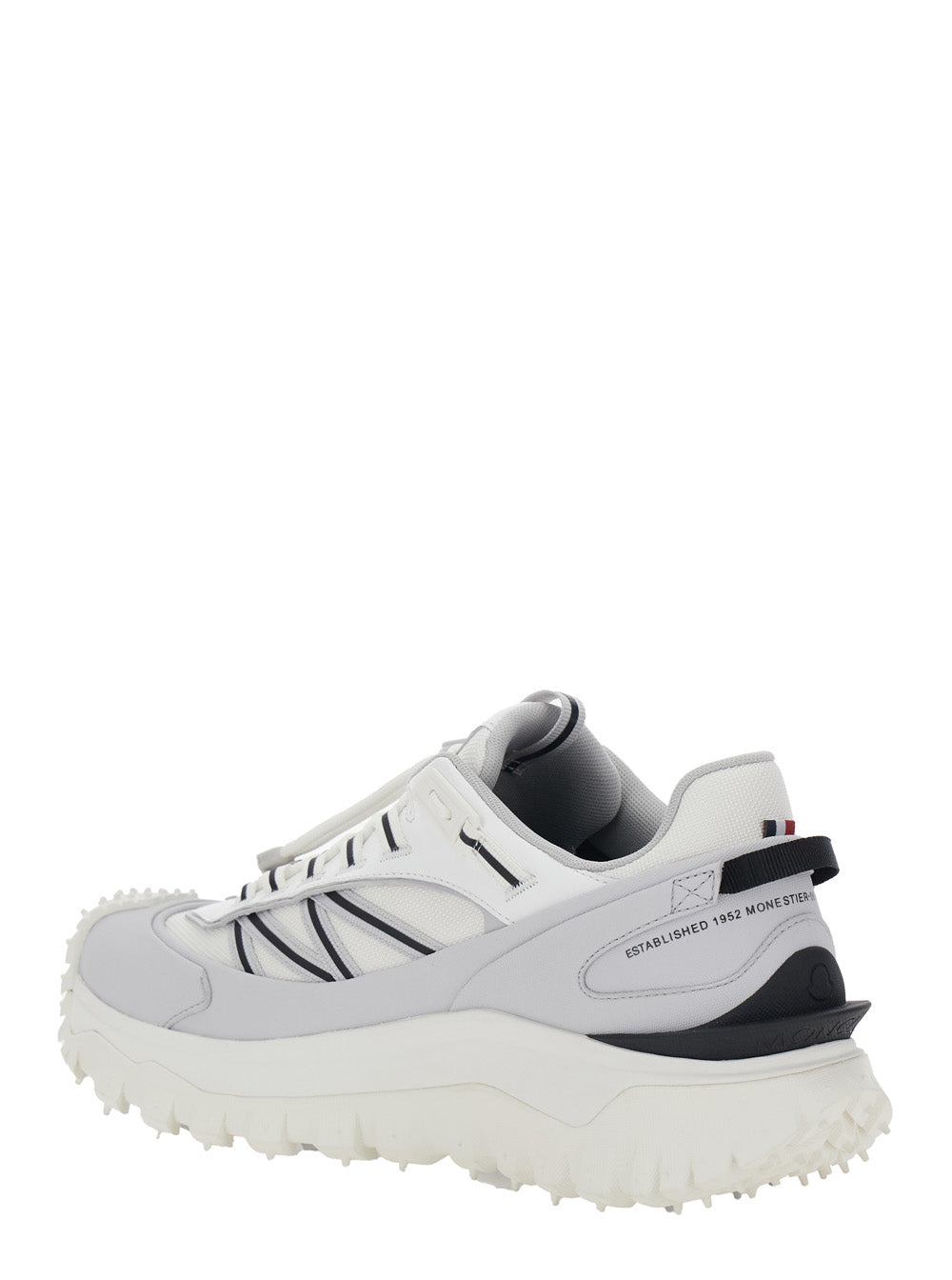 Moncler Men Low Sneakers 'Trailgrip Gtx' With Fabric Logo Detail White And Black Men MONCLER