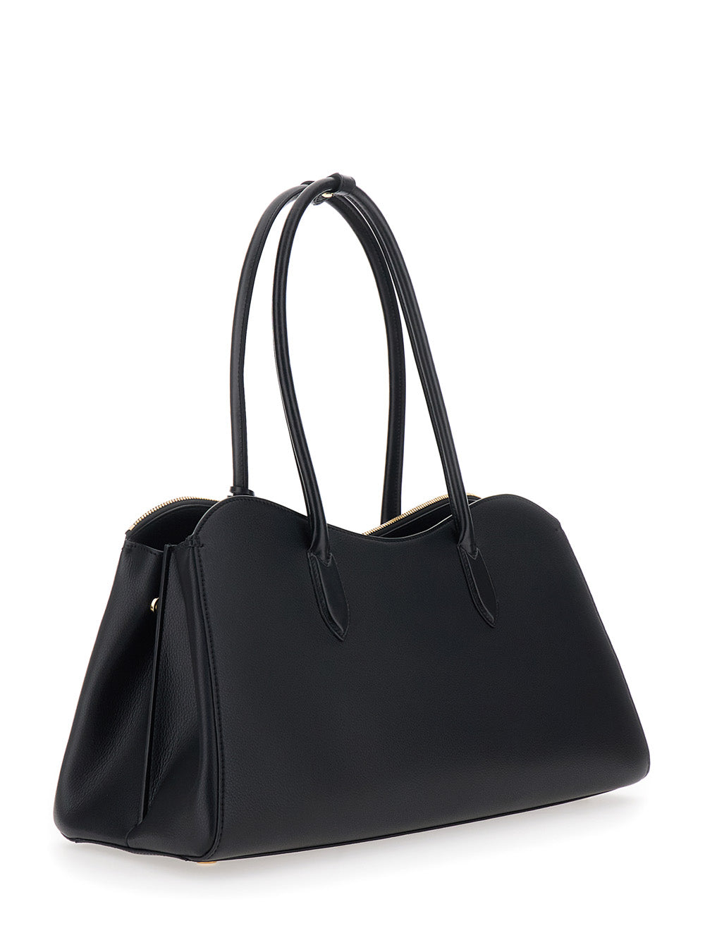 Stella Mccartney Women Shoulder Bag 'Ryder' With Two Top Handles And Lock Detail On The Front In Black Ecoleather For Women STELLA MCCARTNEY