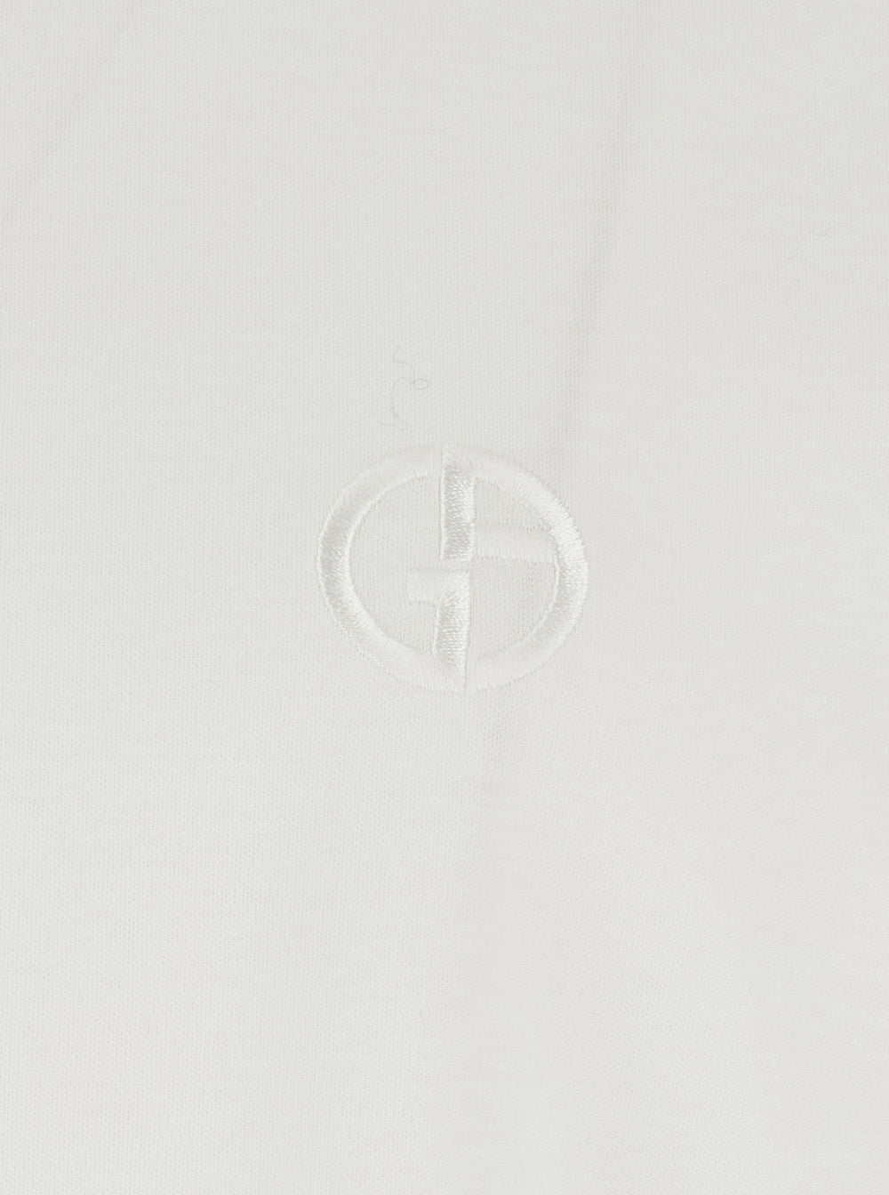 Giorgio Armani Men White T-Shirt With Embroidered Logo On The Front In Cotton Man GIORGIO ARMANI