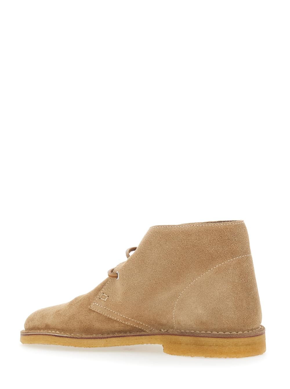 Dsquared2 Men Beige Laced-Up Shoes With Logo Patch On The Side In Suede Man DSQUARED2