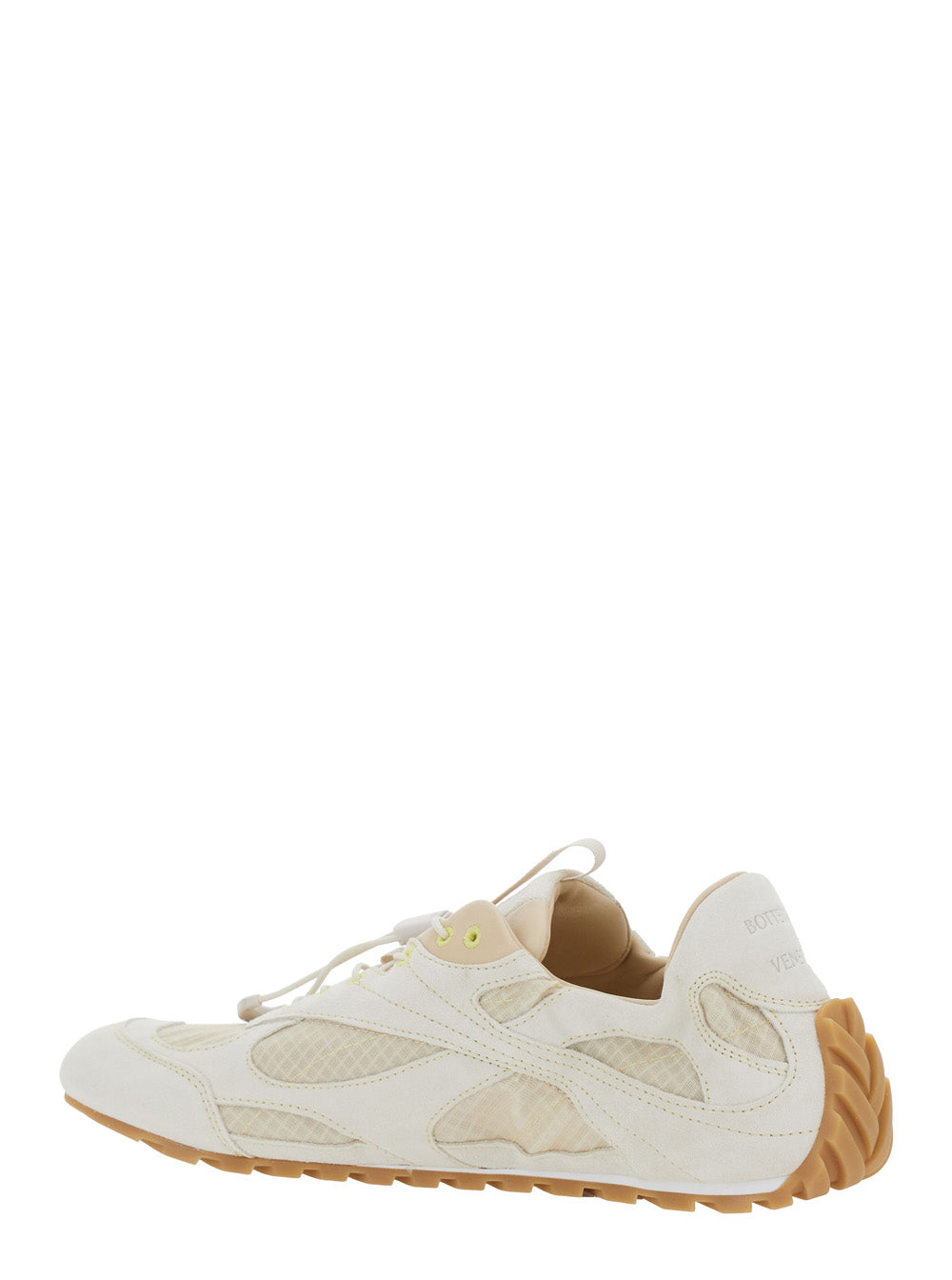 Bottega Veneta Men 'Orbit Flash' Beige Sneakers With Logo Lettering Detail On The Pull-Tab And Elasticized Design In Leather And Tech Fabric For Men BOTTEGA VENETA