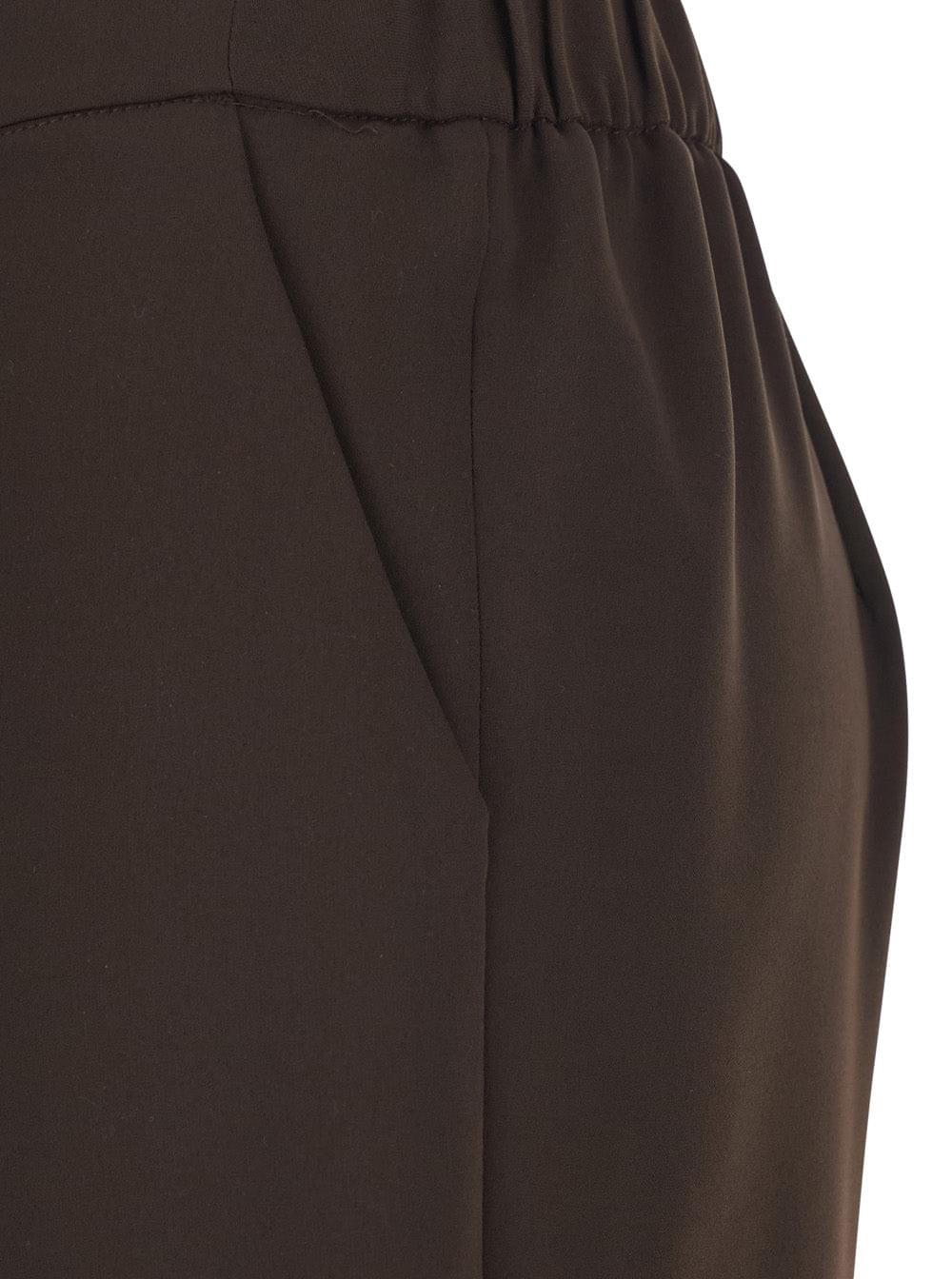 P.A.R.O.S.H. Women Brown Wide Leg Pants With Elastic Waist For Women P.A.R.O.S.H.