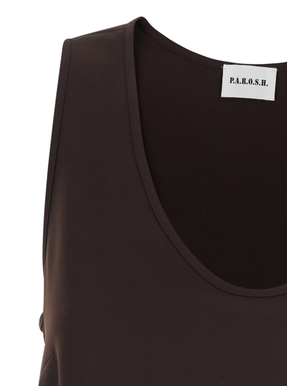 P.A.R.O.S.H. Women Sleeveless Top With Round Neck - Tech Fabric - Brown - Women P.A.R.O.S.H.
