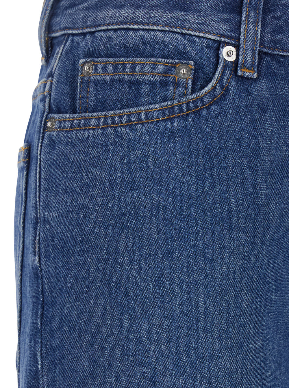 Givenchy Women Blue Pants With Belt Loops And Logo Patch On The Rear In Denim Woman GIVENCHY