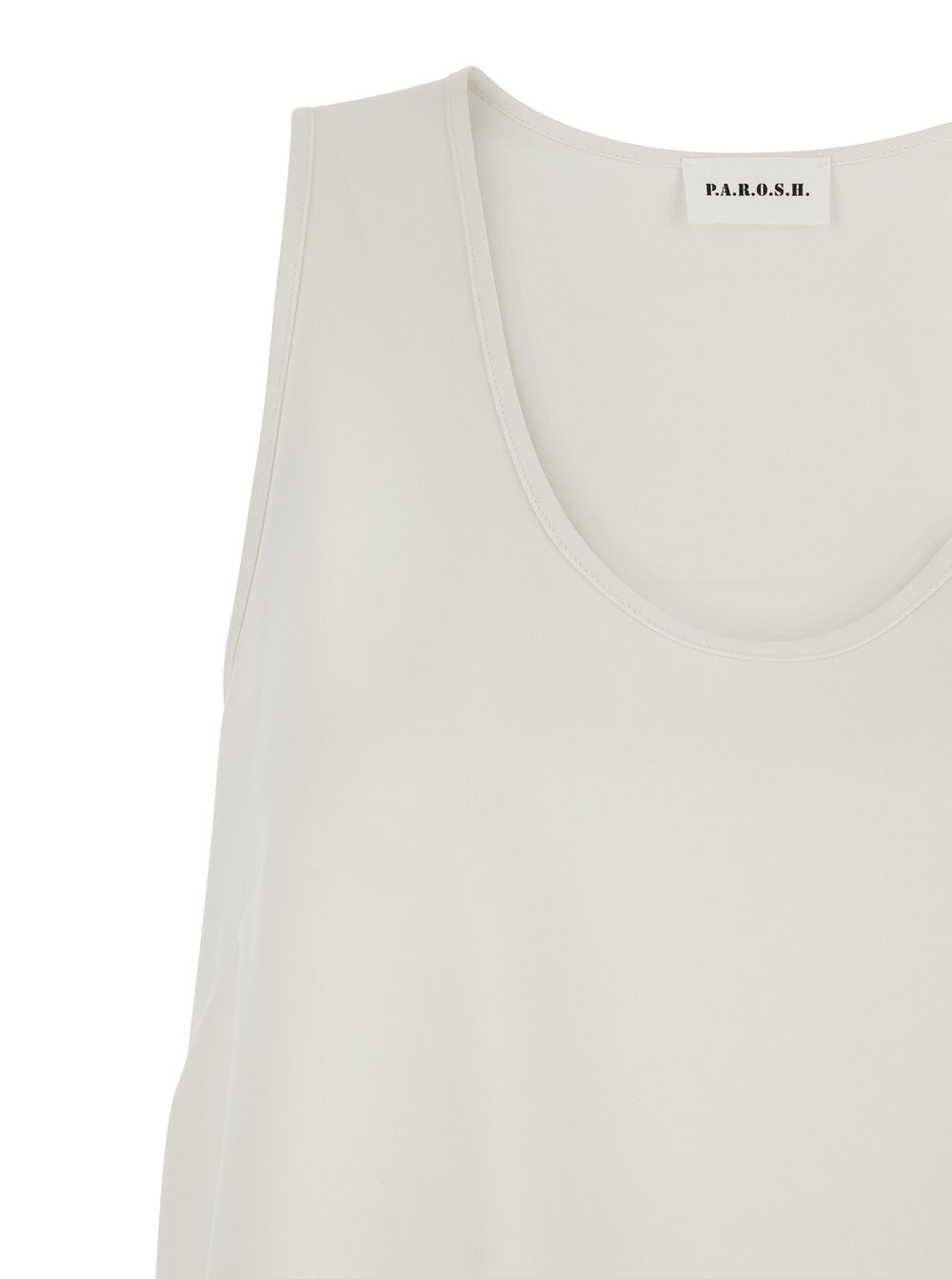 P.A.R.O.S.H. Women Sleeveless Top With Round Neck In White Fabric For Women P.A.R.O.S.H.