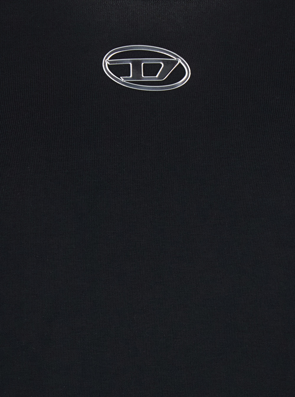 Diesel Women Black Dress With Thin Straps And Dlogo Plaque On The Front In Cotton For Women DIESEL