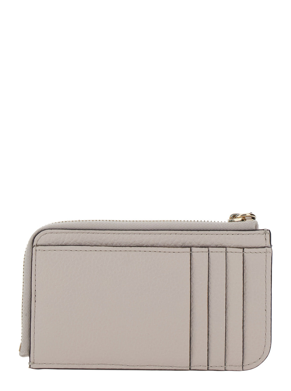 Chloé Women Wallet With Logo Charm On The Front And Top Zip Closure In Grey Hammered Leather For Women