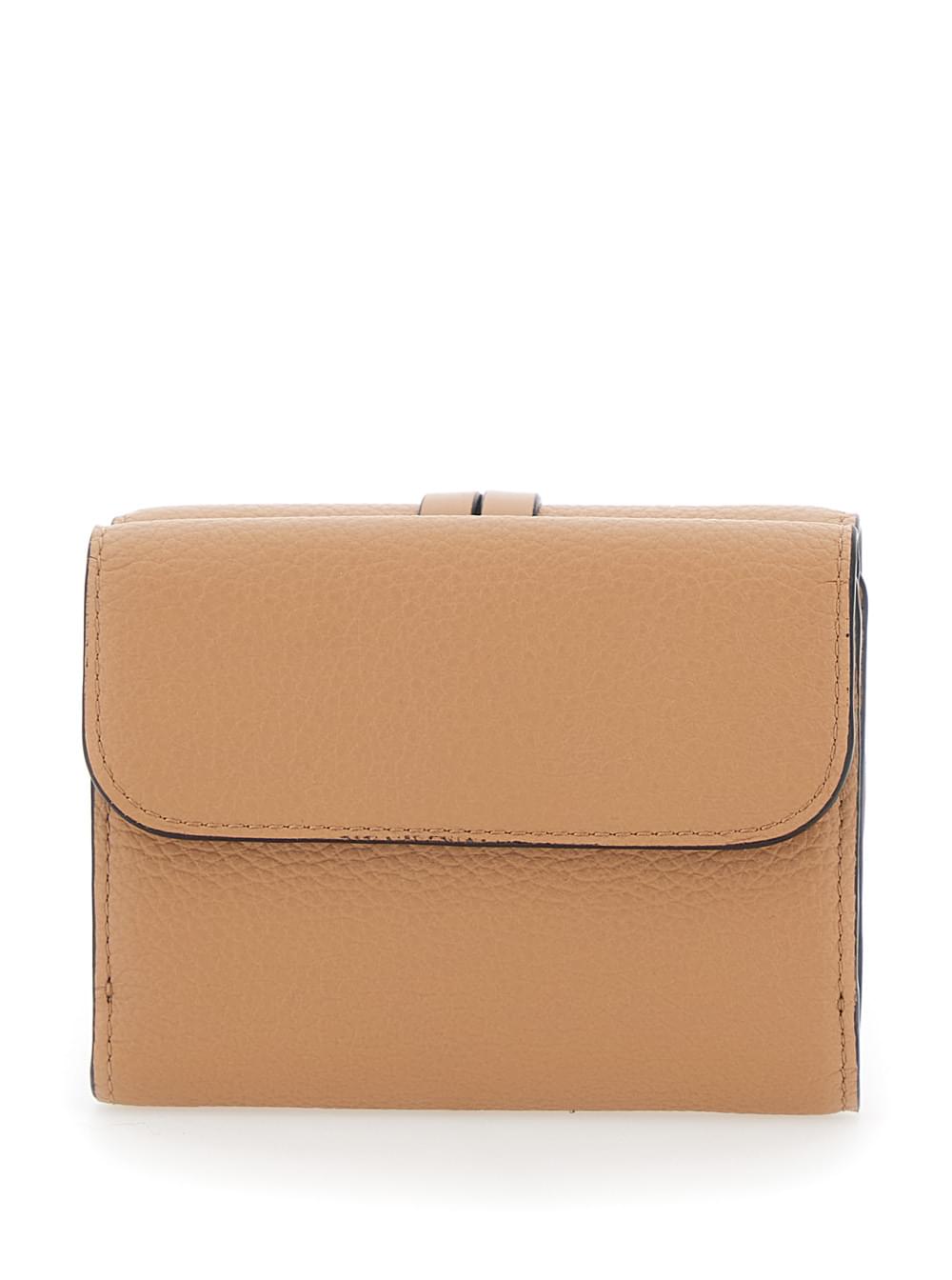 Chloé Women Pink Small Tri-Fold Wallet With Charm On The Front And Magnetic Closure In Leather Woman CHLOE