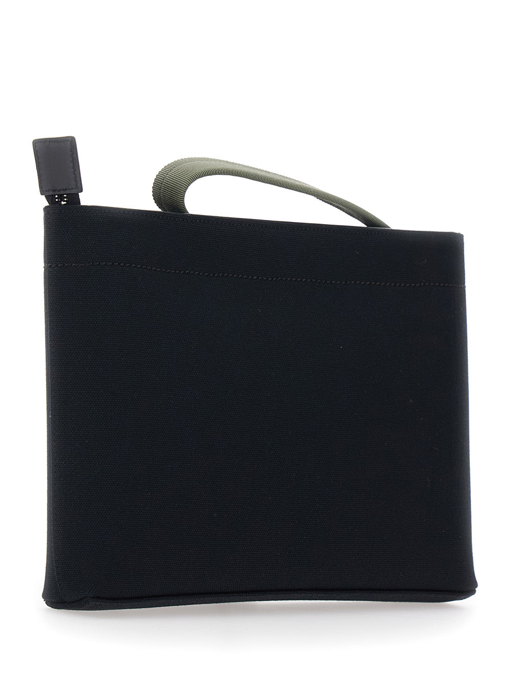 Givenchy Men Black Clutch Bag With Top Handle And Logo Print On The Front In Cotton Man GIVENCHY