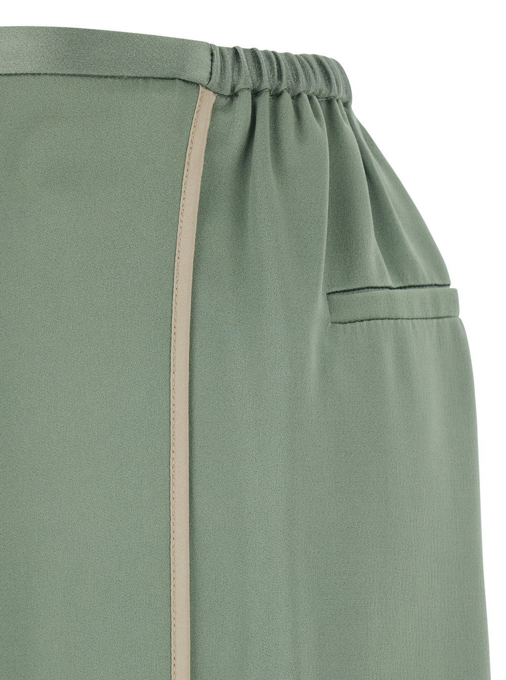 Forte_Forte Women Green Pants With Rear Elastic Waist And Wide Leg In Viscose Blend Woman FORTE FORTE