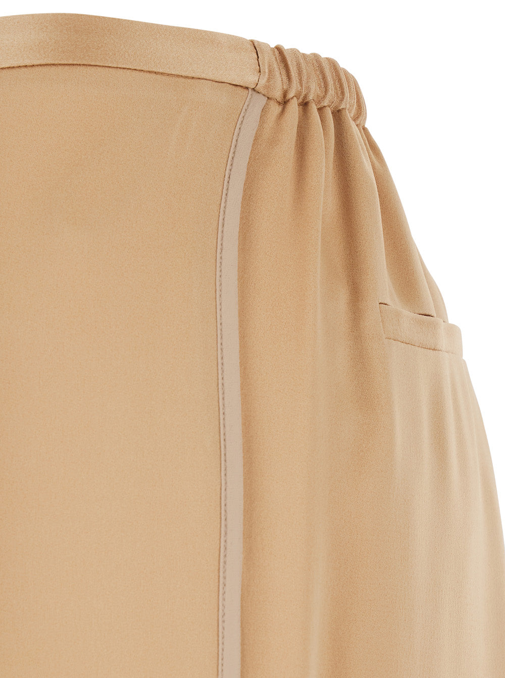 Forte_Forte Women Beige Pants With Elasticized Waist At The Back And Wide Leg In Viscose Blend Woman FORTE FORTE
