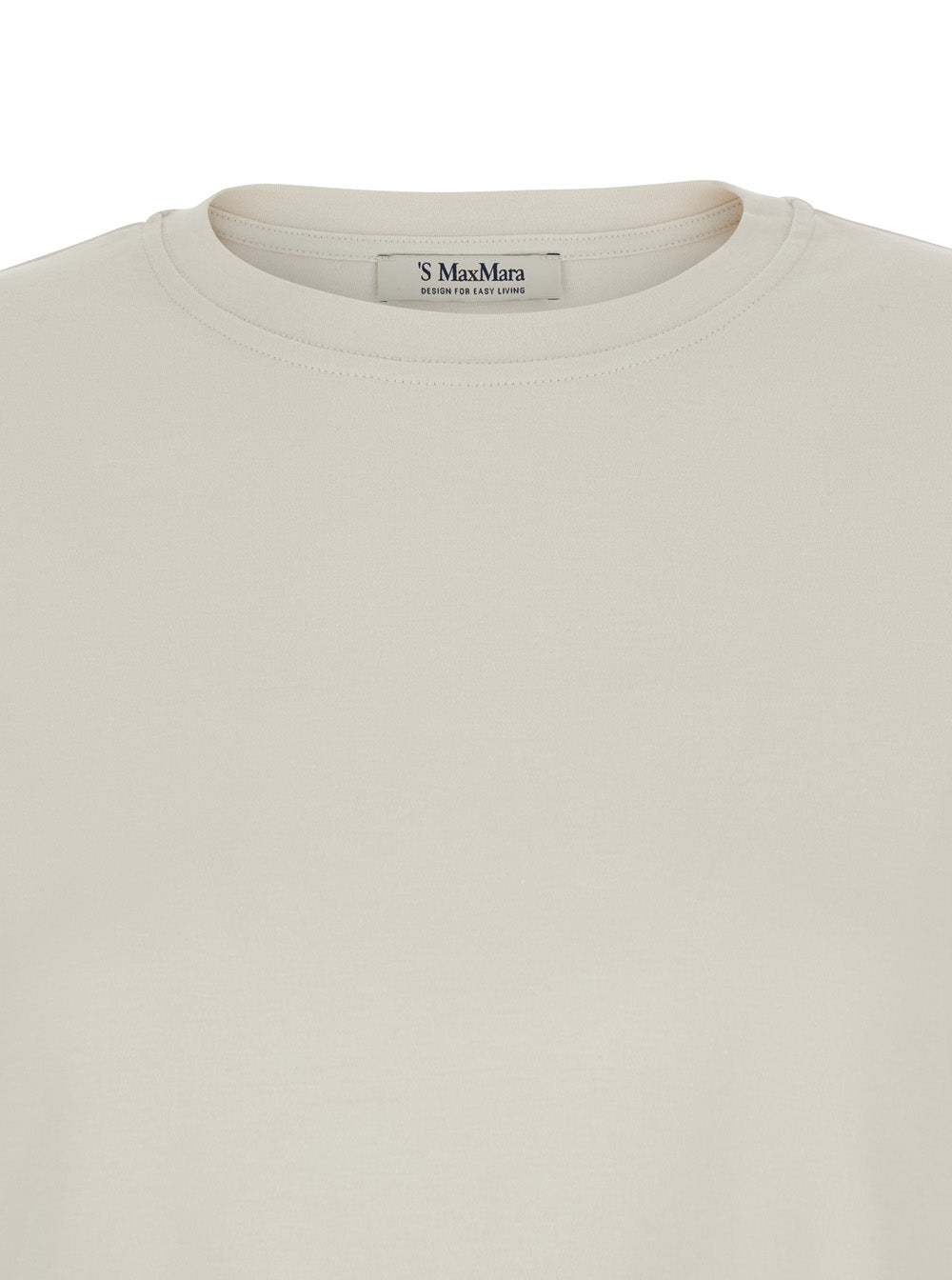 'S Maxmara Women White Crew Neck T-Shirt In Cotton For Women S MAX MARA