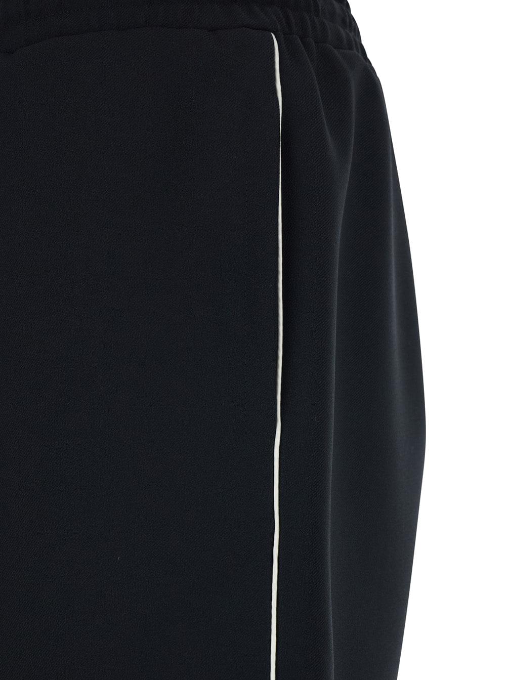 Valentino Men Black Bermuda Shorts With Elastic Waist And Vlogo Plaque On The Back For Men VALENTINO
