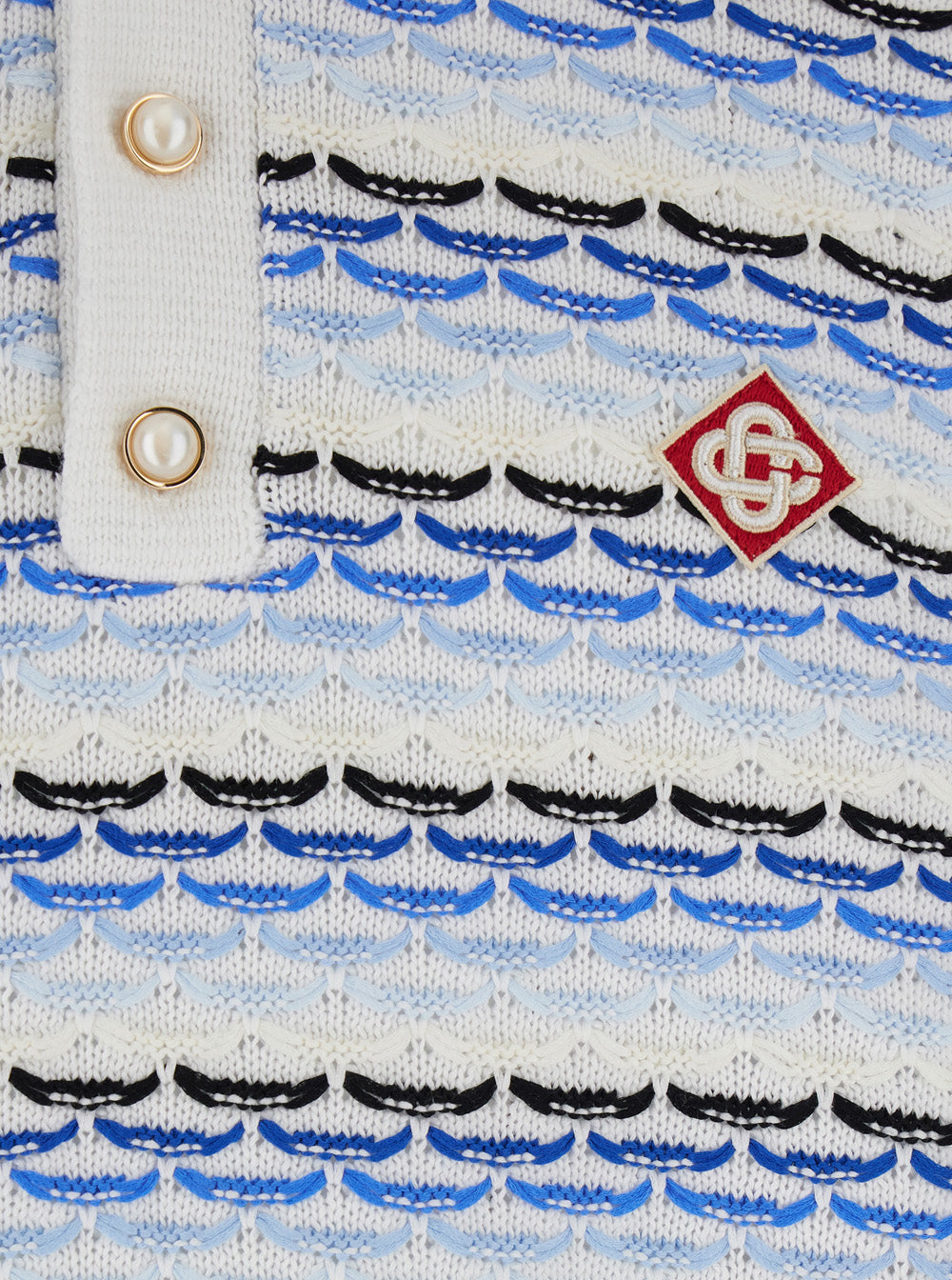 Casablanca Men Blue Polo With Logo Embroidery On The Front And All-Over Stripes In Cotton Man CASABLANCA