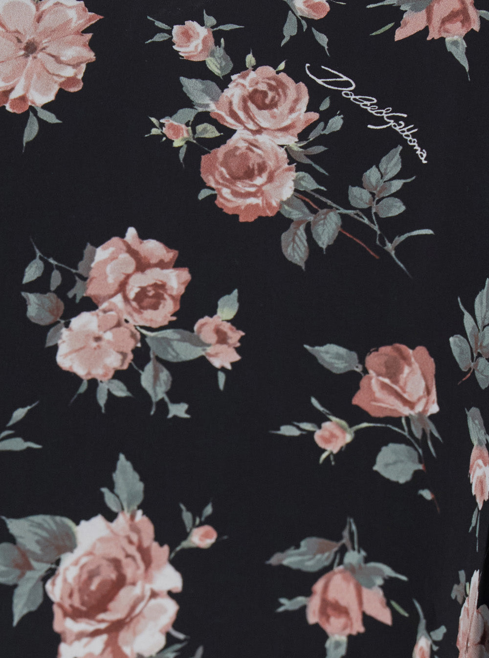 Dolce & Gabbana Women Black Dress With Round Neckline And All-Over Floral Motif In Silk For Women DOLCE & GABBANA