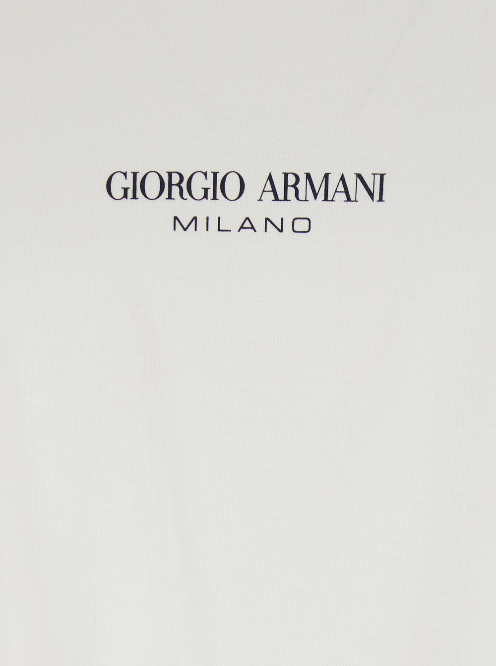 Giorgio Armani Men White Crew Neck T-Shirt With Logo Lettering On The Front In Cotton For Men GIORGIO ARMANI