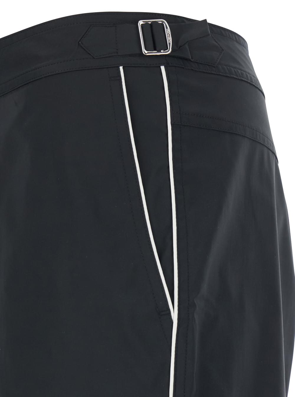 Tom Ford Men Black Swim Shorts With Side Buckled Strap Details In Tech Fabric Man TOM FORD
