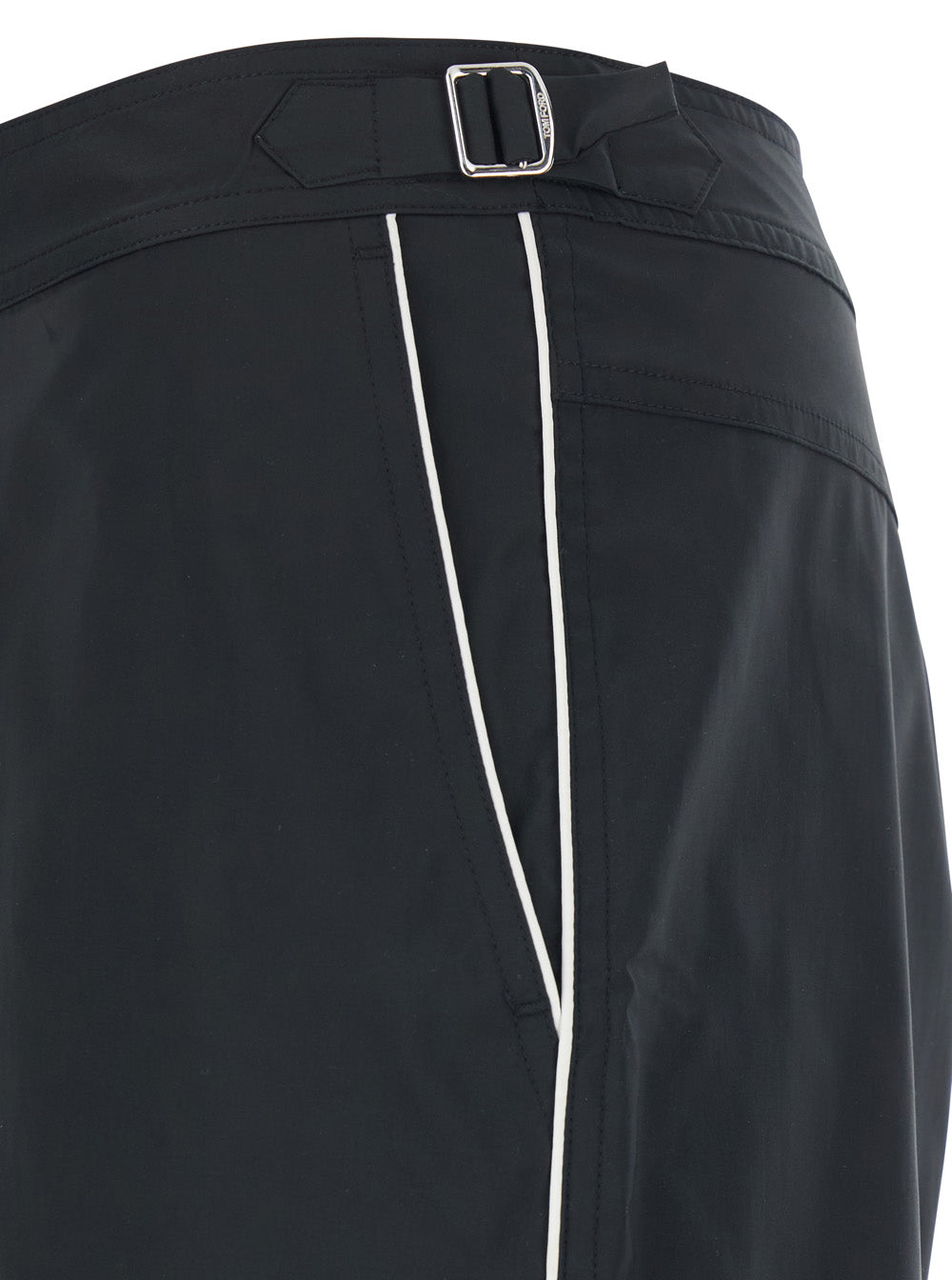 Tom Ford Men Black Swim Shorts With Side Buckled Strap Details In Tech Fabric Man TOM FORD
