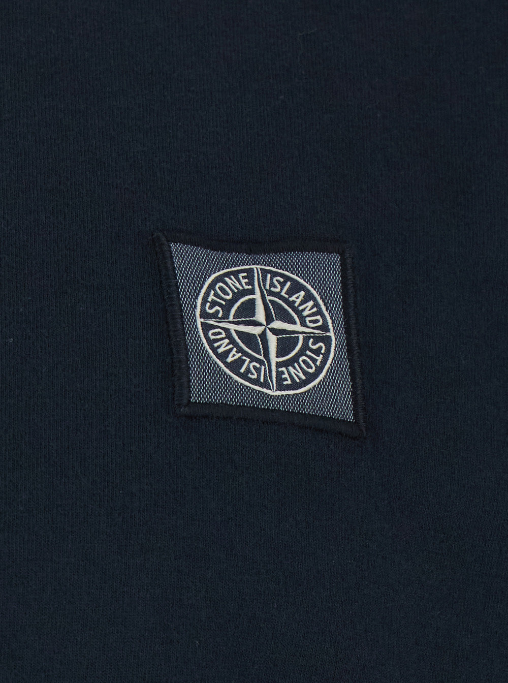 Stone Island Men Black Crewneck T-Shirt With Logo Patch On The Front In Cotton Man STONE ISLAND