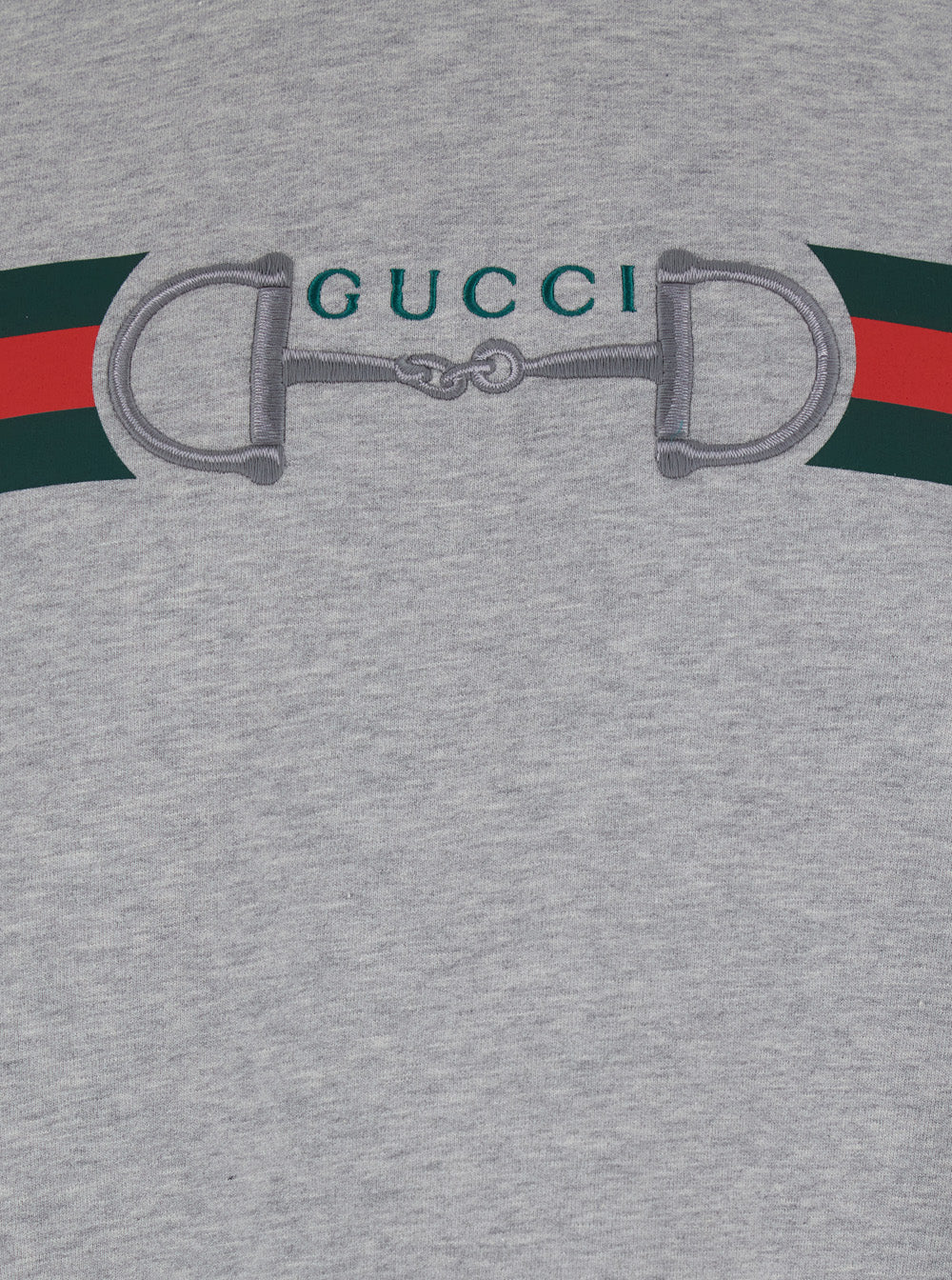 Gucci Men Grey Crewneck Sweatshirt With Logo Detail On The Front In Cotton For Men GUCCI