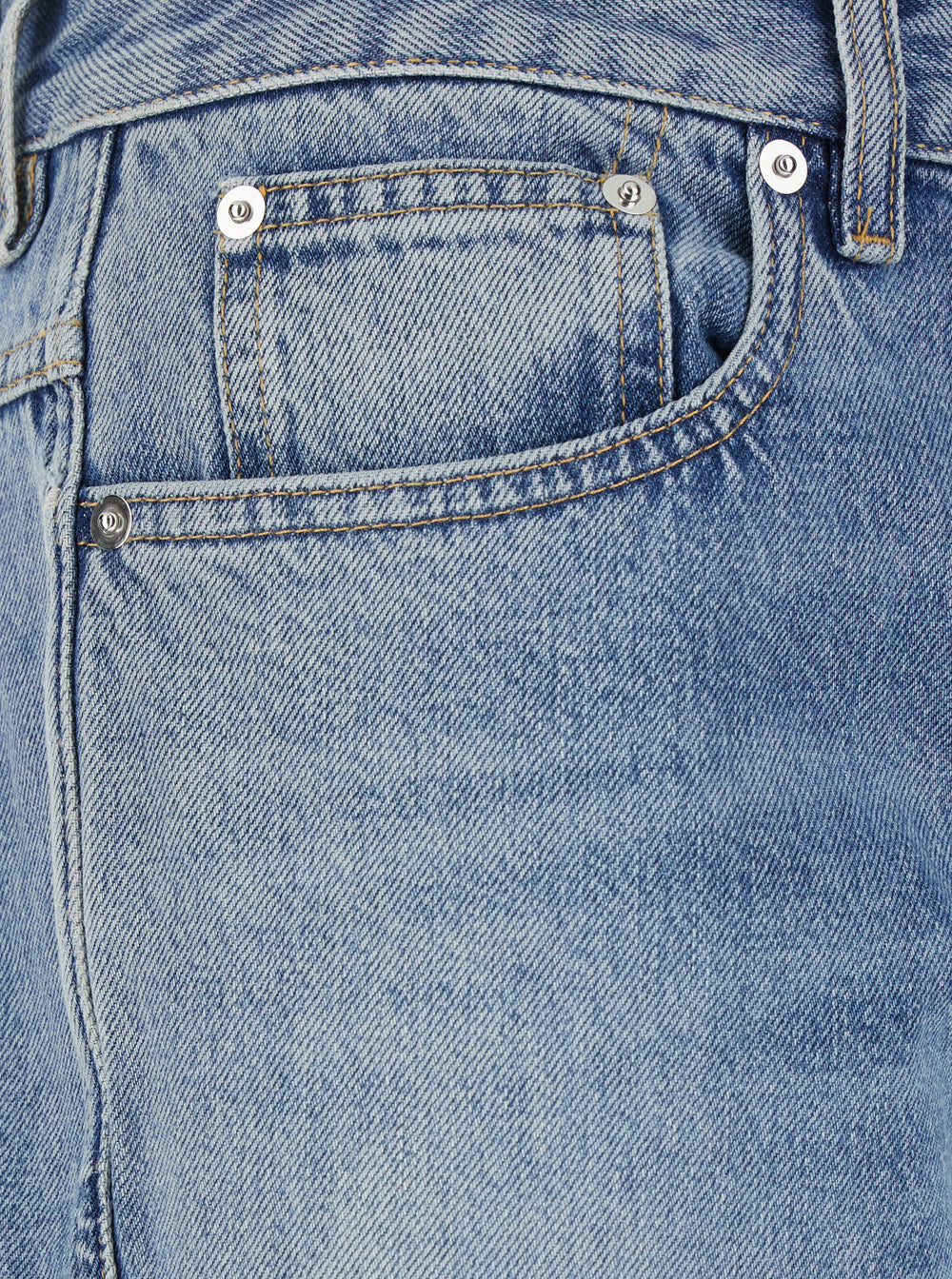 Gucci Men Light Blue Denim Jeans With Logo Patch On The Back And Belt Loops For Men