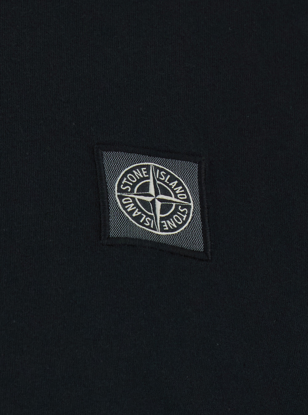 Stone Island Men Black Crew Neck T-Shirt With Logo Patch On The Front In Cotton For Men STONE ISLAND