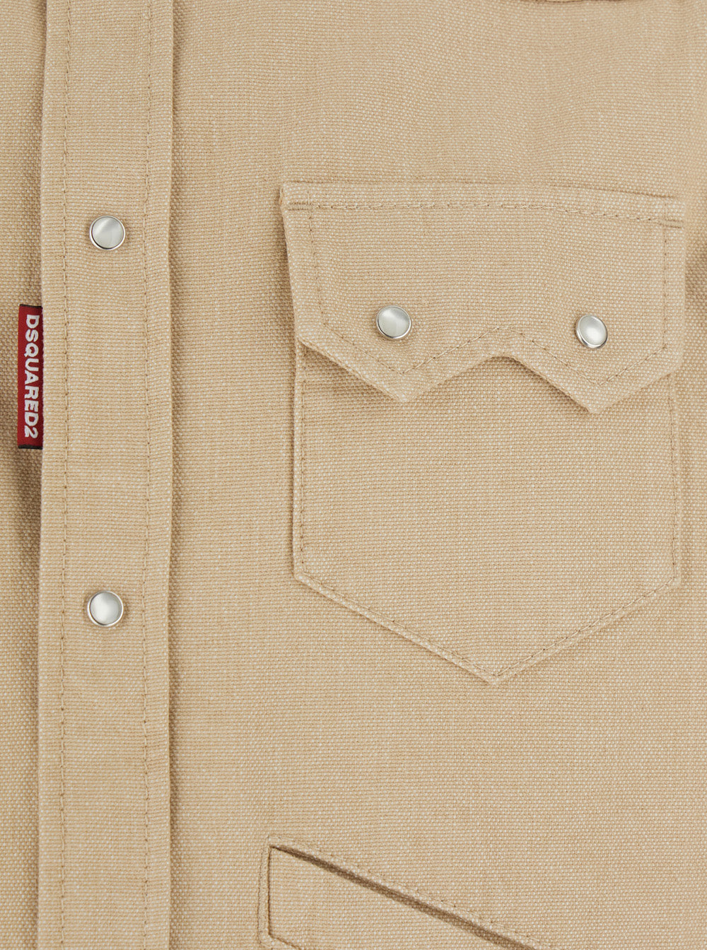 Dsquared2 Men Beige Jacket With Classic Collar And Applied Pockets In Cotton For Men DSQUARED2