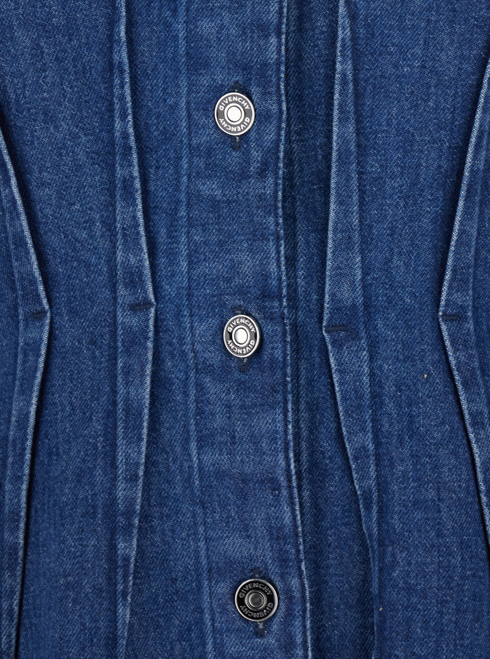 Givenchy Women Blue Dress With Pointed Collar And Lightly Structured Waist In Denim Woman GIVENCHY