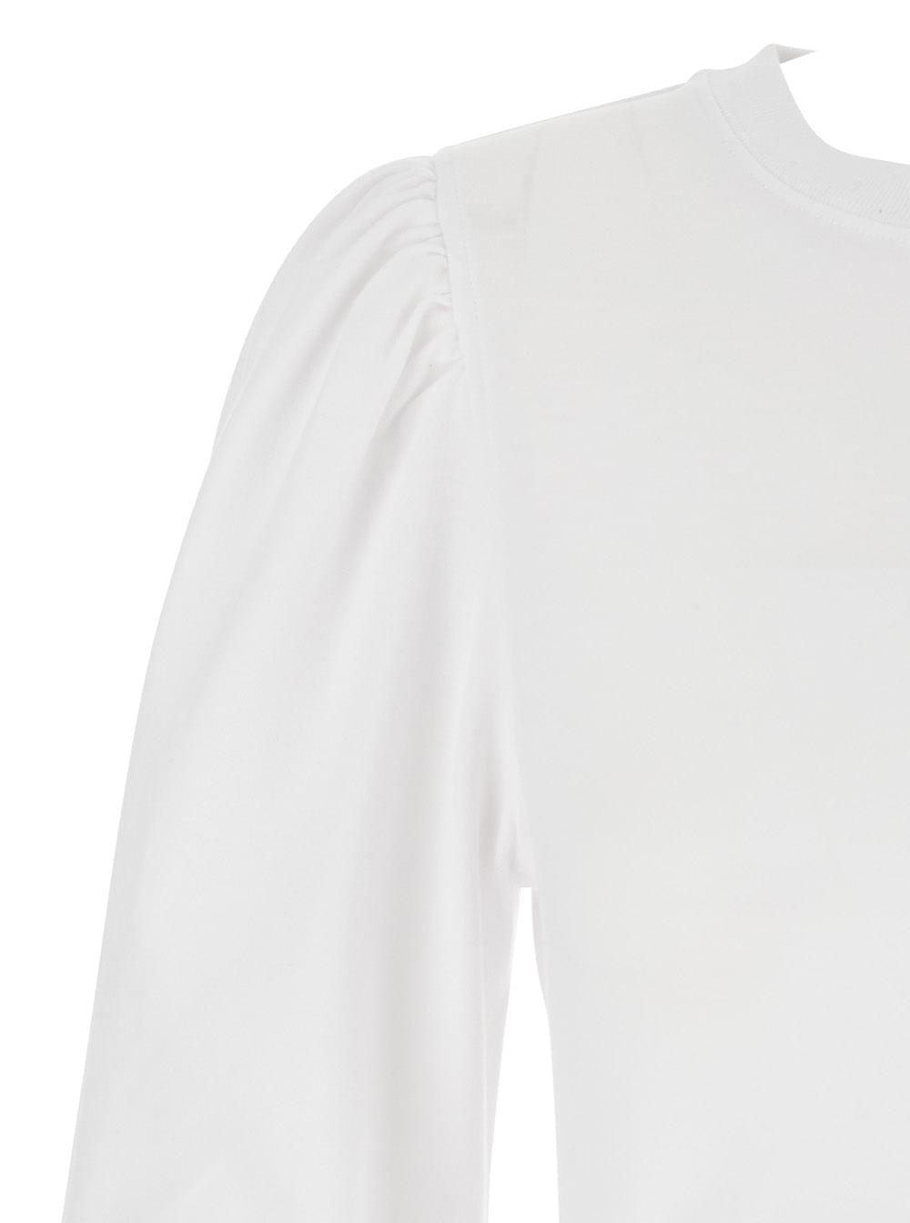 Isabel Marant Women 'Mylda' White Crew Neck Dress With Pleated Details In Cotton Woman ISABEL MARANT