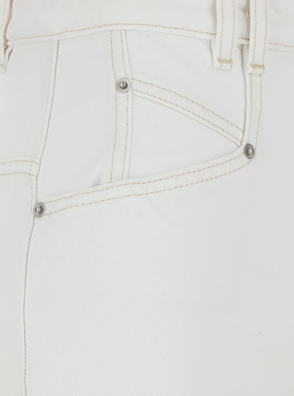 Isabel Marant Women 'Lemony' White Jeans With Logo Patch On The Rear In Denim Woman ISABEL MARANT