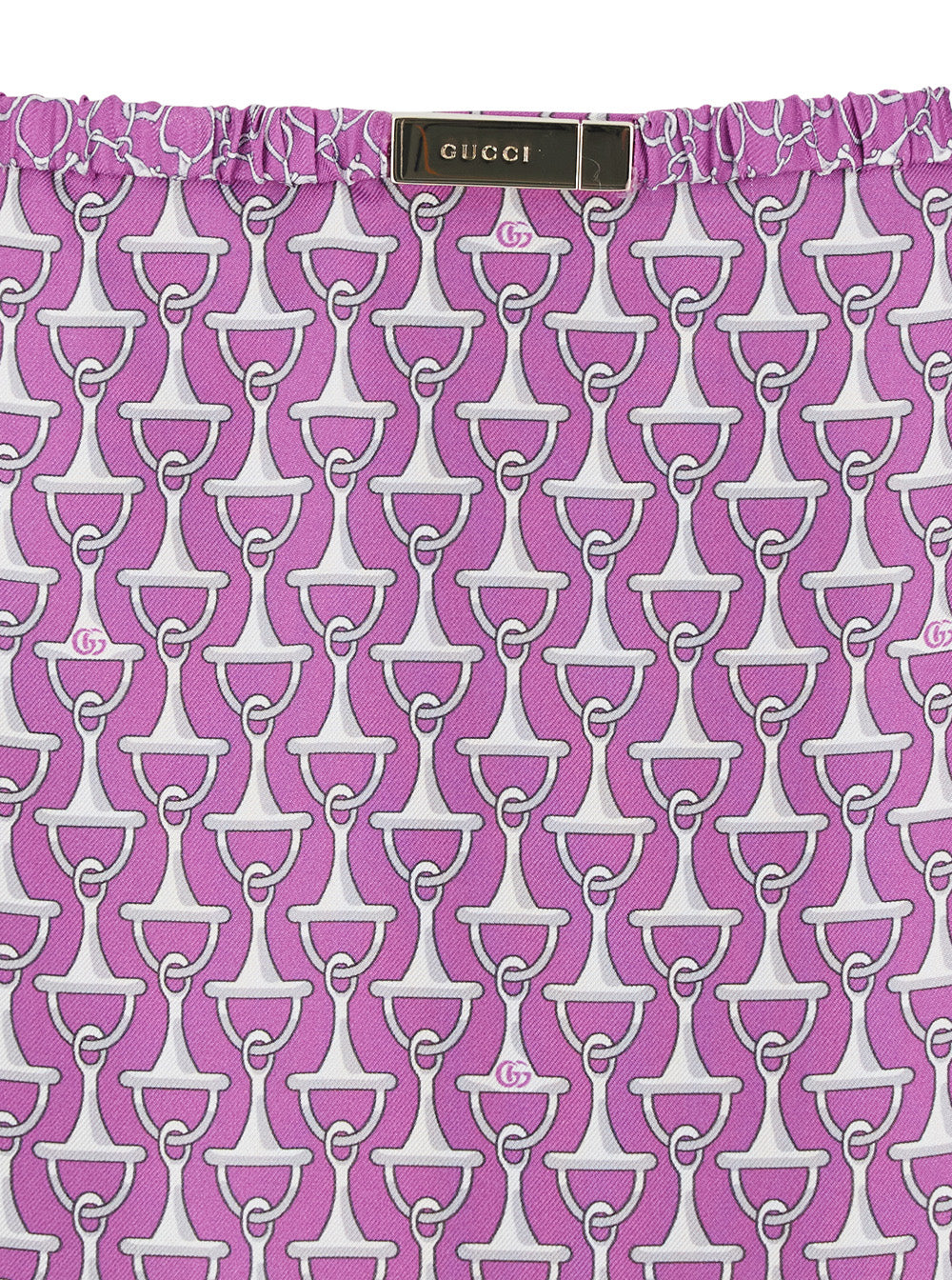 Gucci Women Purple Skirt With Front Logo Patch And All-Over Print For Women GUCCI