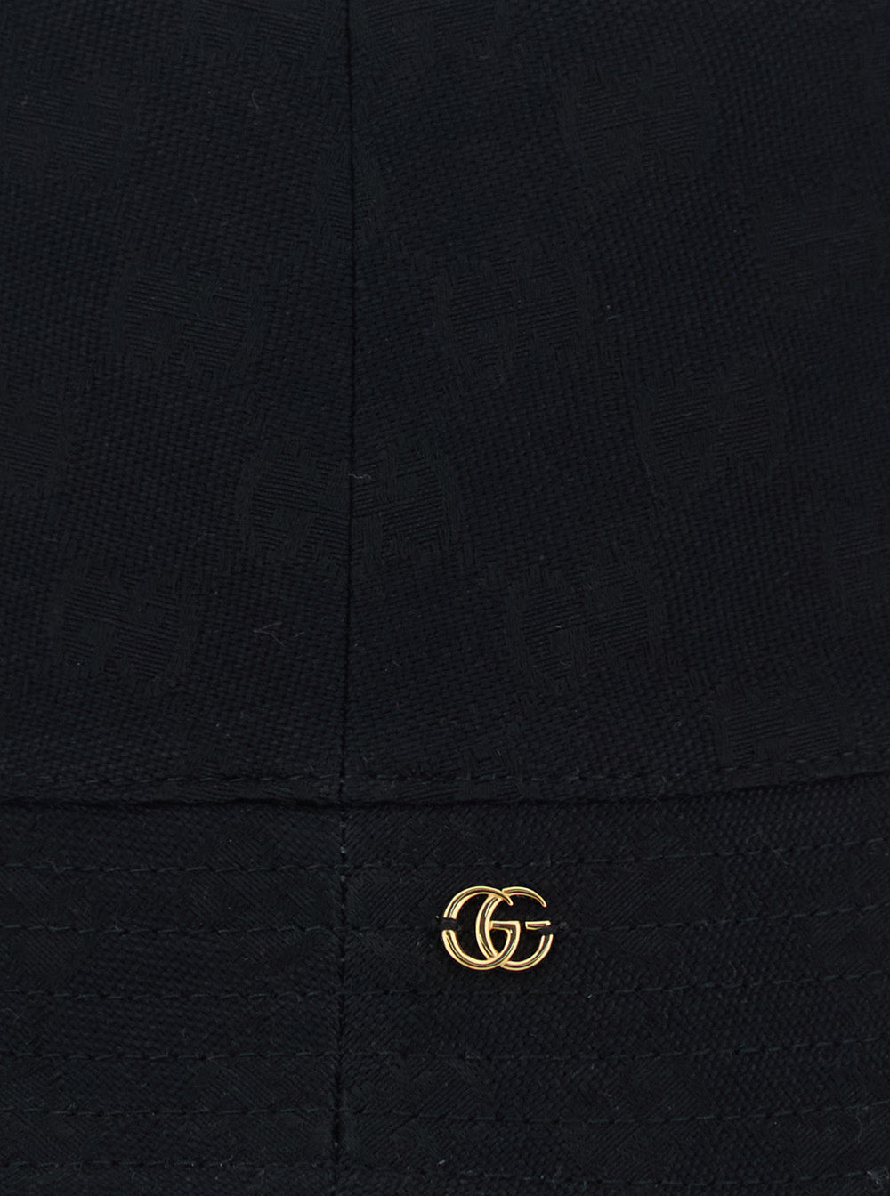 Gucci Women Black Hat With Gg Logo Plate On The Front In Cotton For Women GUCCI