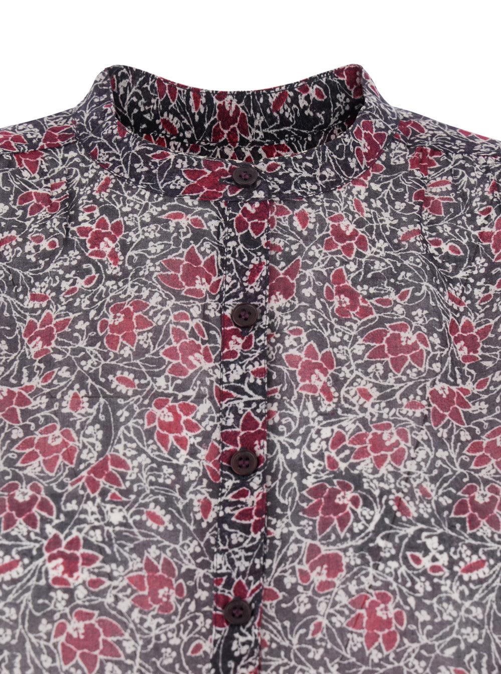 Isabel Marant Etoile Women 'Maria' Purple Blouse With Serafino Neckline With Buttons And Floral Print In Cotton For Women ISABEL MARANT ETOILE