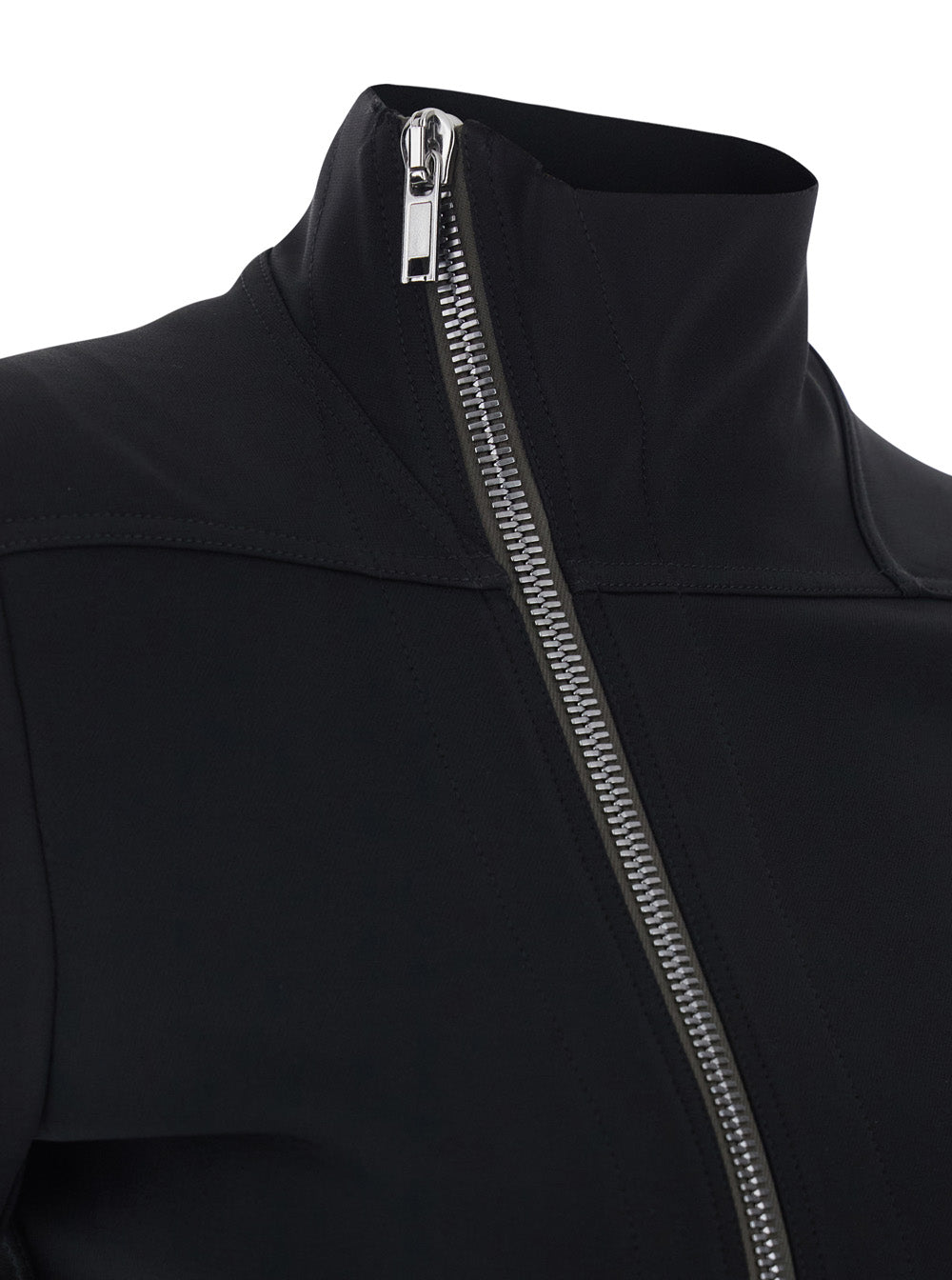 Rick Owens Women Gary Jacket With High Collar And Asymmetrical Zip Closure In Black Viscose Blend For Women RICK OWENS