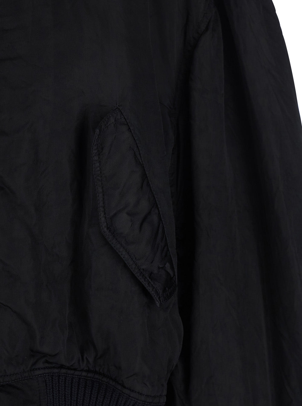 Rick Owens Women Bomber Jacket 'Secchia Flight' With Ruched Sleeves In Black For Women RICK OWENS