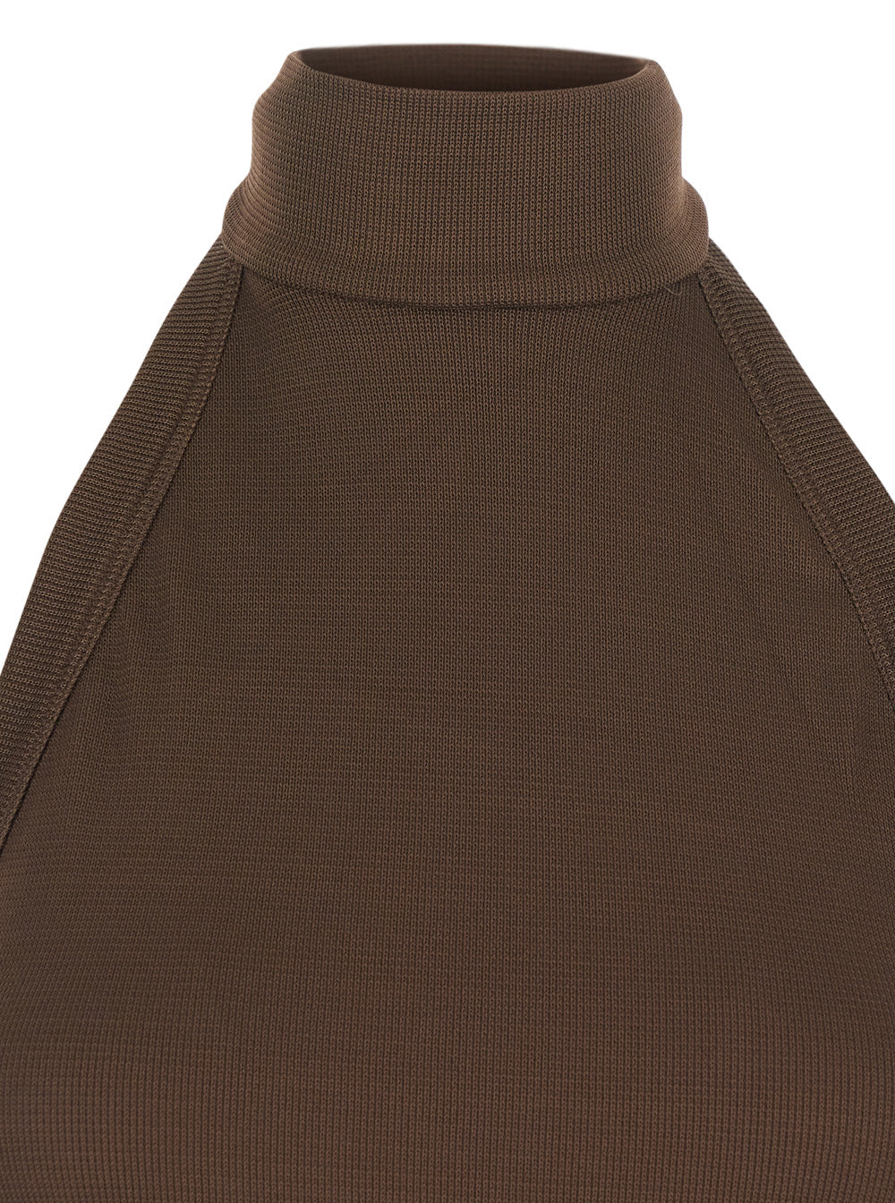 The Andamane Women Long Dress 'Cleo' With American Neckline And Open Back In Stretch Viscose Blend Brown Women THE ANDAMANE