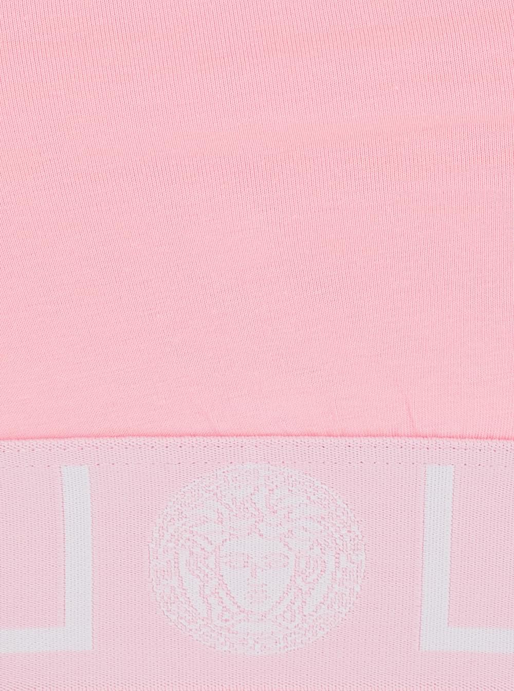 Versace Women Pink Sport Top With Greca And Medusa Logo In Tech Fabric For Women VERSACE