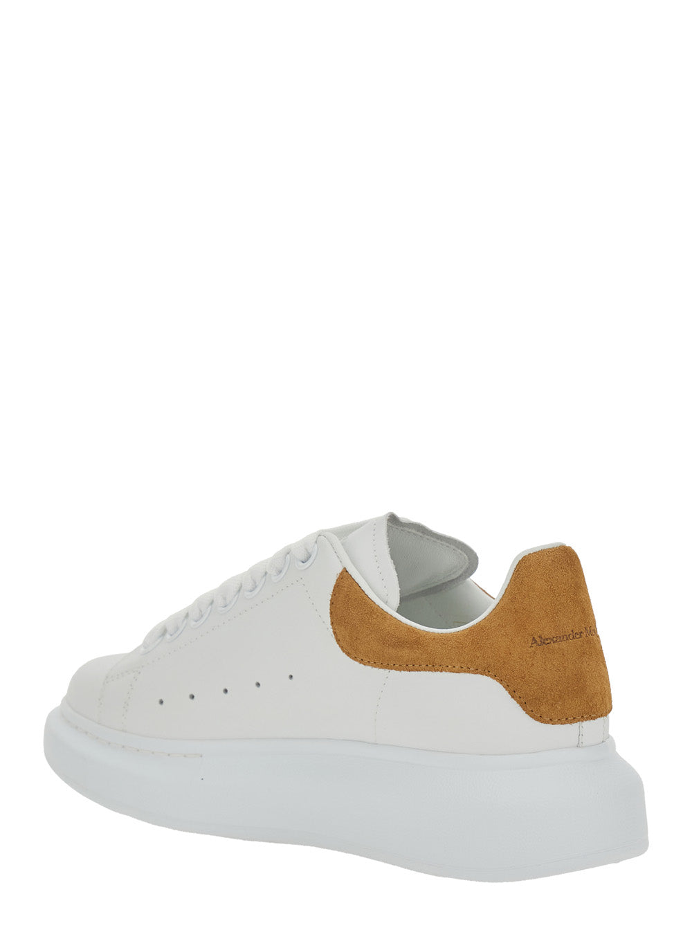 Alexander Mcqueen Women White Low Top Sneaker 'Alexander Mcqueen' With Logo Lettering On The Heel In Leather For Women