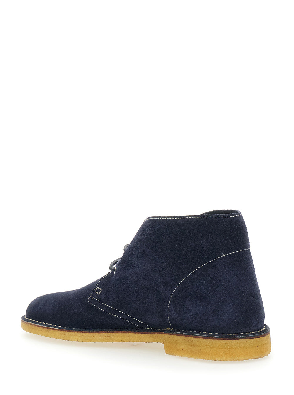 Dsquared2 Men Blue Oxford Shoes With Logo Patch On The Side And Contrasting Stitching In Suede Man DSQUARED2