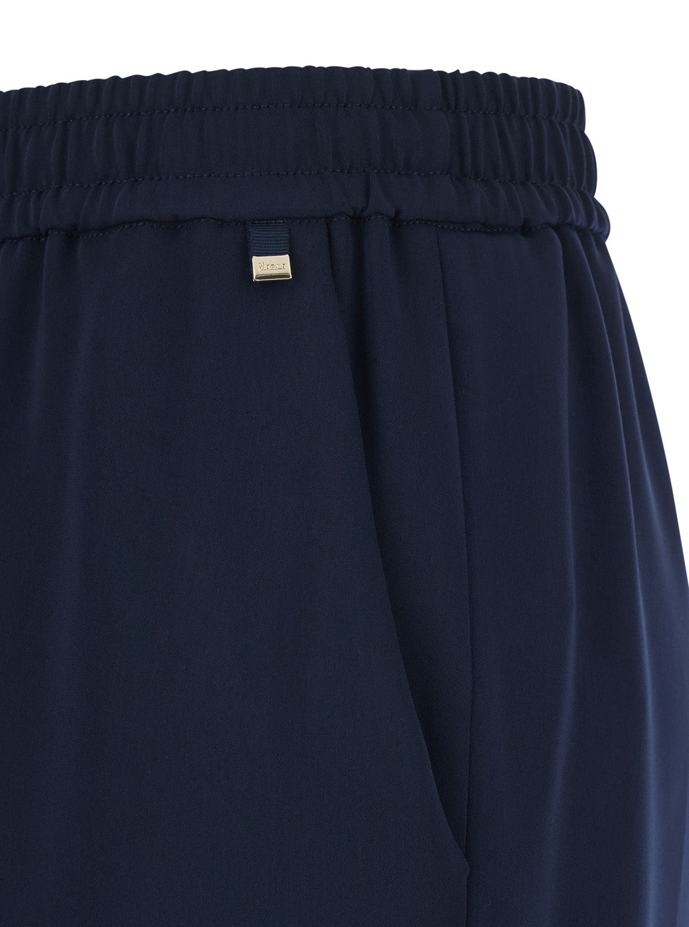 Herno Women Blue Pants With Elastic Waist And Drawstring And Logo Plate On Drawstring In Tech Fabric For Women HERNO