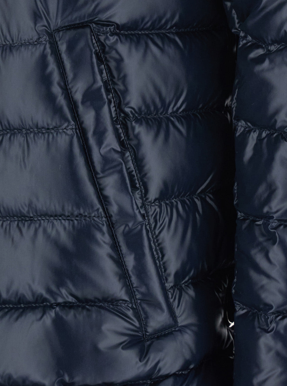 Herno Women Blue Hooded Puffer Jacket With Drawstring And Logo Detail On Drawstring In Tech Fabric For Women HERNO