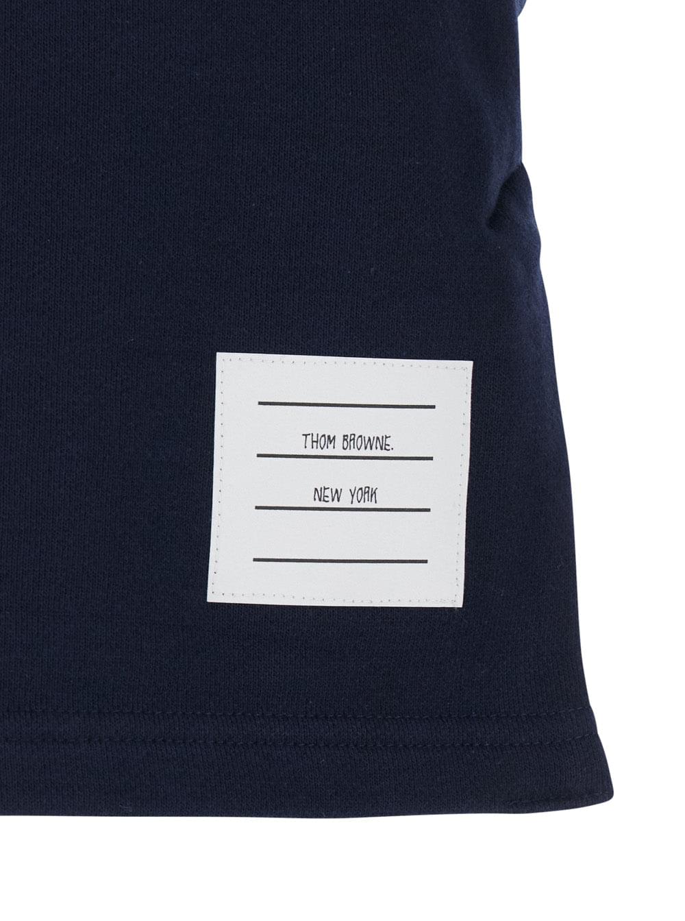 Thom Browne Women Blue Skirt With Elasticated Waist And 4Bar Logo In Cotton For Women THOM BROWNE