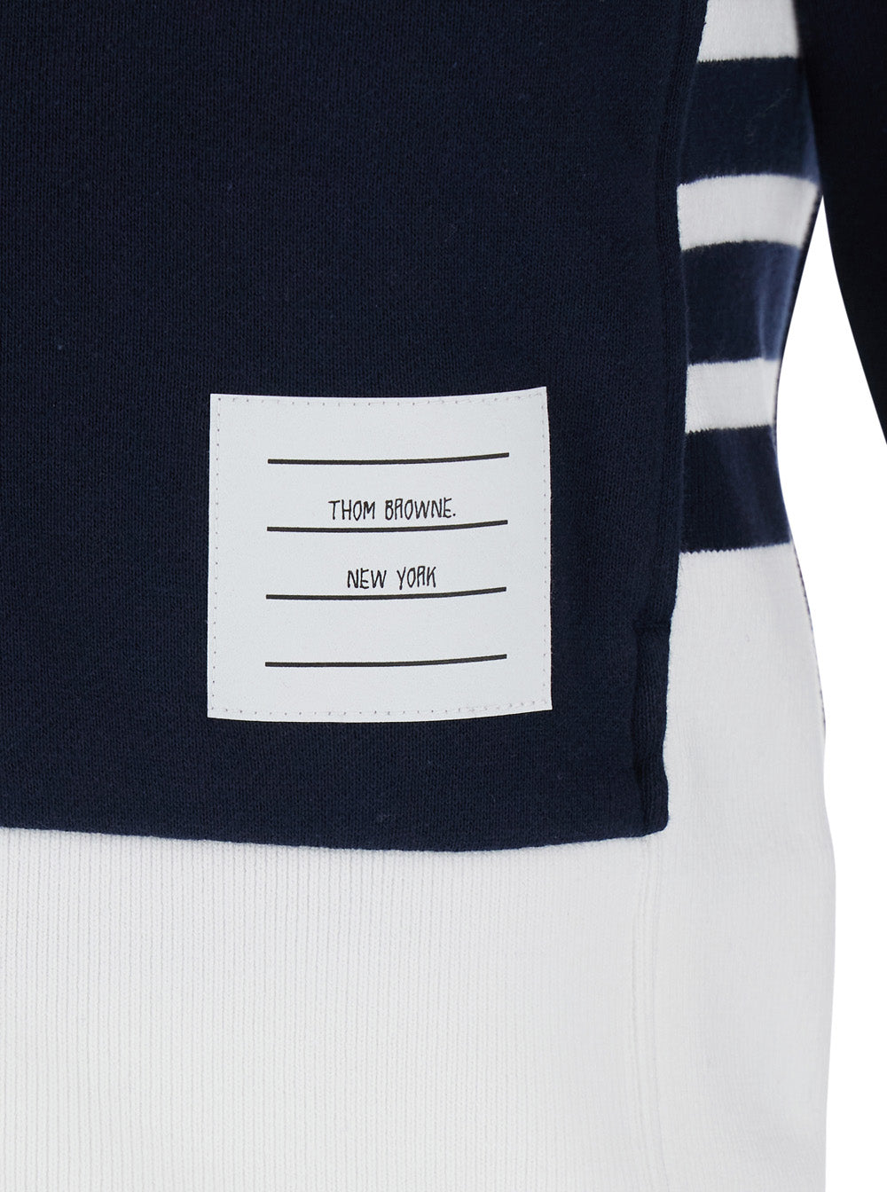 Thom Browne Women Blue And White Sweatshirt 4Bar Logo On The Side And Color Block Design In Cotton Woman THOM BROWNE