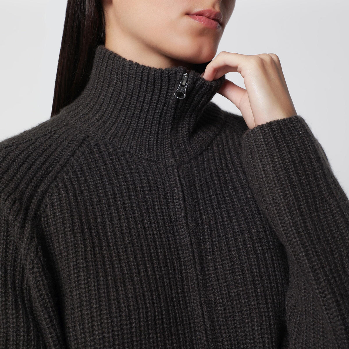 Lisa Yang Dark Green Sadie Zip-Up Cashmere Cardigan Women LISA YANG
