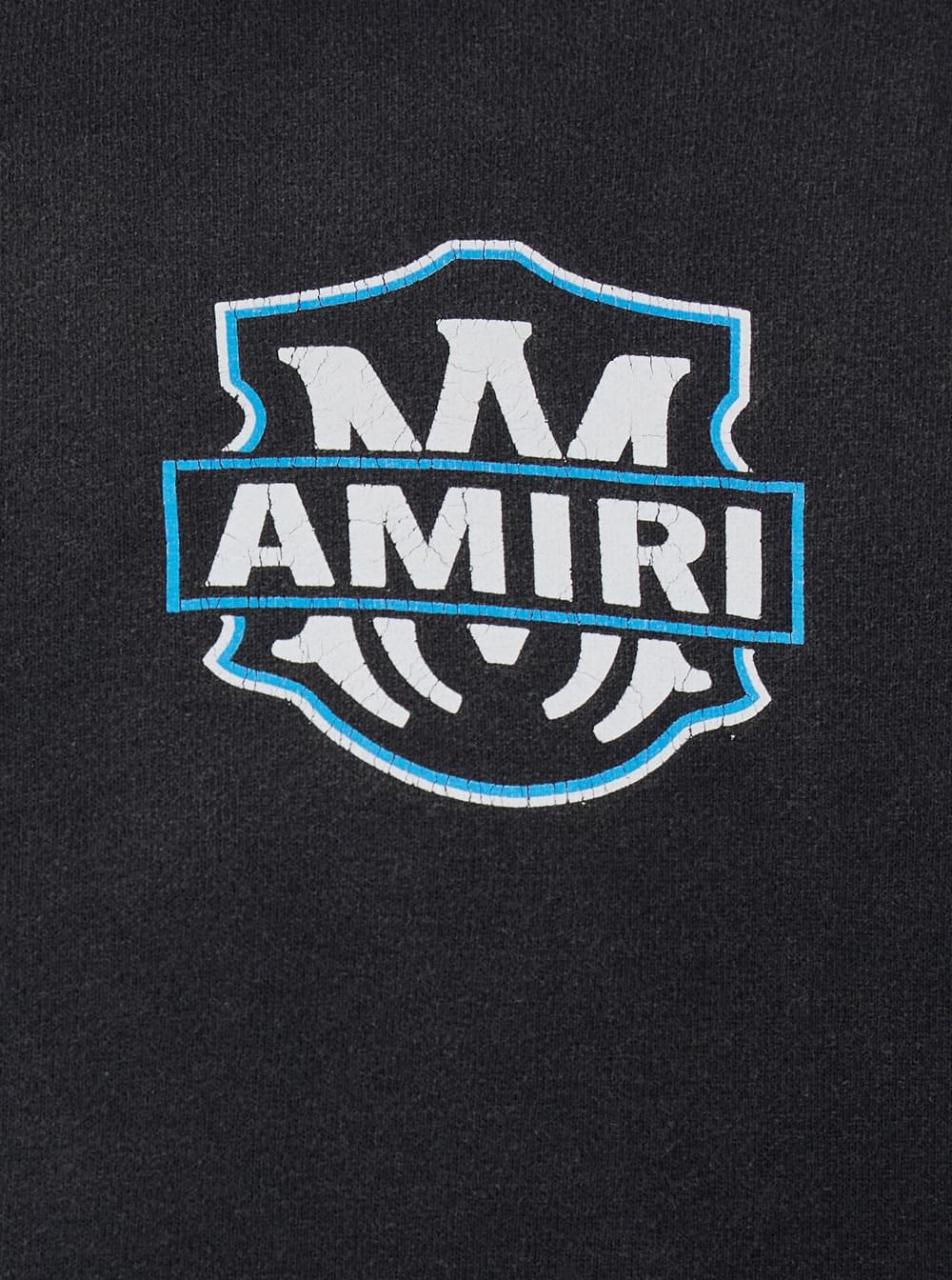 Amiri Men Black Hoodie With Front Logo And Maxi Logo On The Back For Men