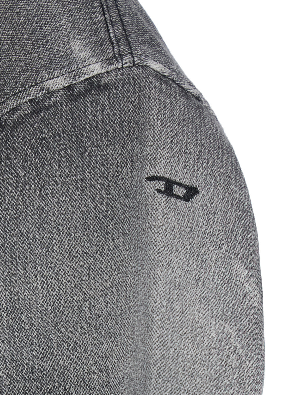 Diesel Men Grey Crew Neck T-Shirt With Dropped Shoulders And Faded Effect In Cotton Man DIESEL