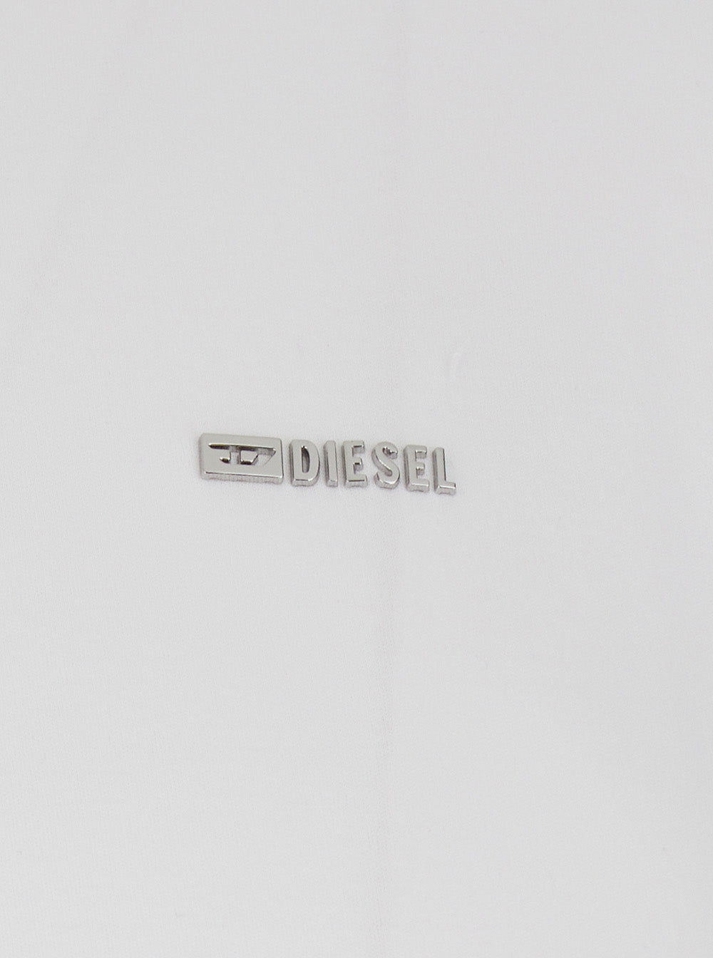 Diesel Men 'T-Adjust-Met' White T-Shirt With Lettering Logo On The Front In Cotton For Men DIESEL