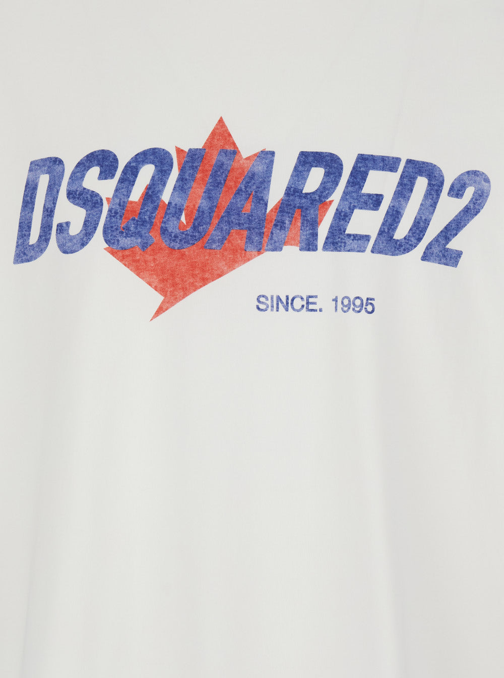 Dsquared2 Men White T-Shirt With Logo Print On The Front In Cotton For Men DSQUARED2