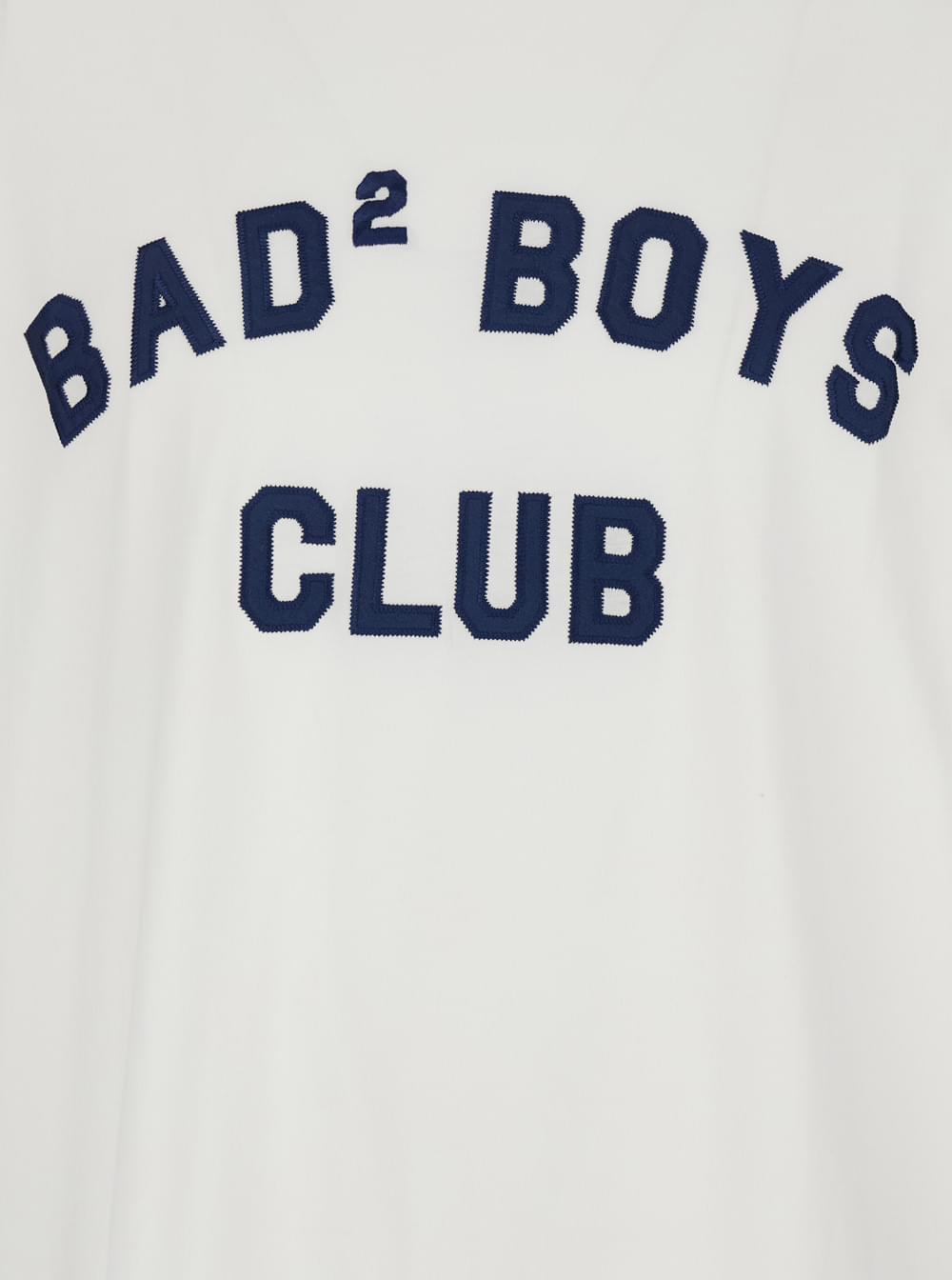 Dsquared2 Men White Crew Neck T-Shirt With Logo Print On The Front In Cotton For Men DSQUARED2
